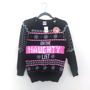 Naughty or Nice Ugly Christmas Sweater Size M
